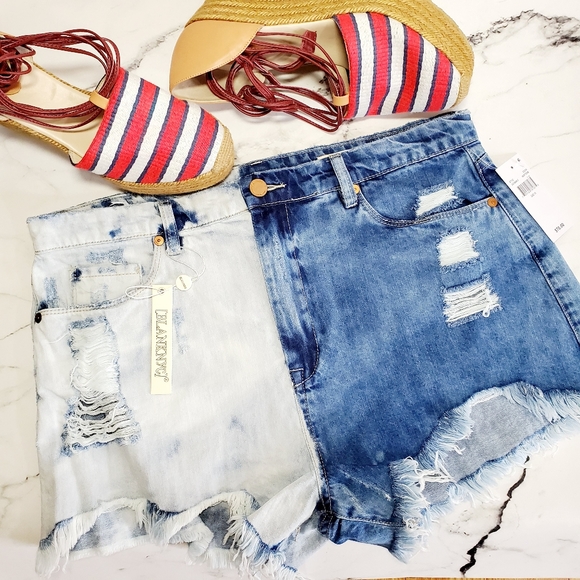 Blank NYC Pants - Blank NYC Two Tone Wedge Shorts